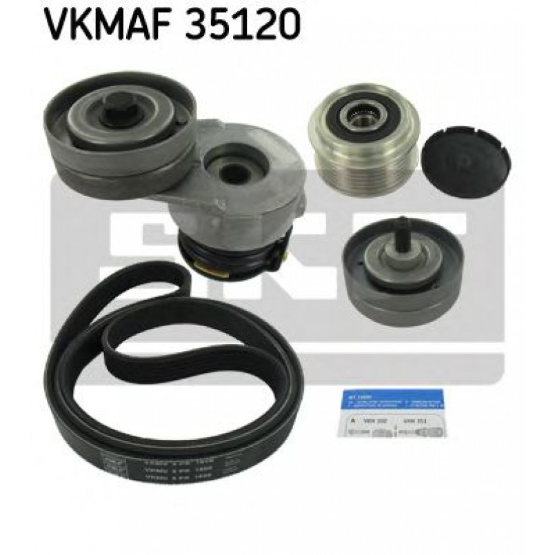 VKMAF 35120 SKF Комплект роликовий модуль натягувача ременя (ролик, ремінь)